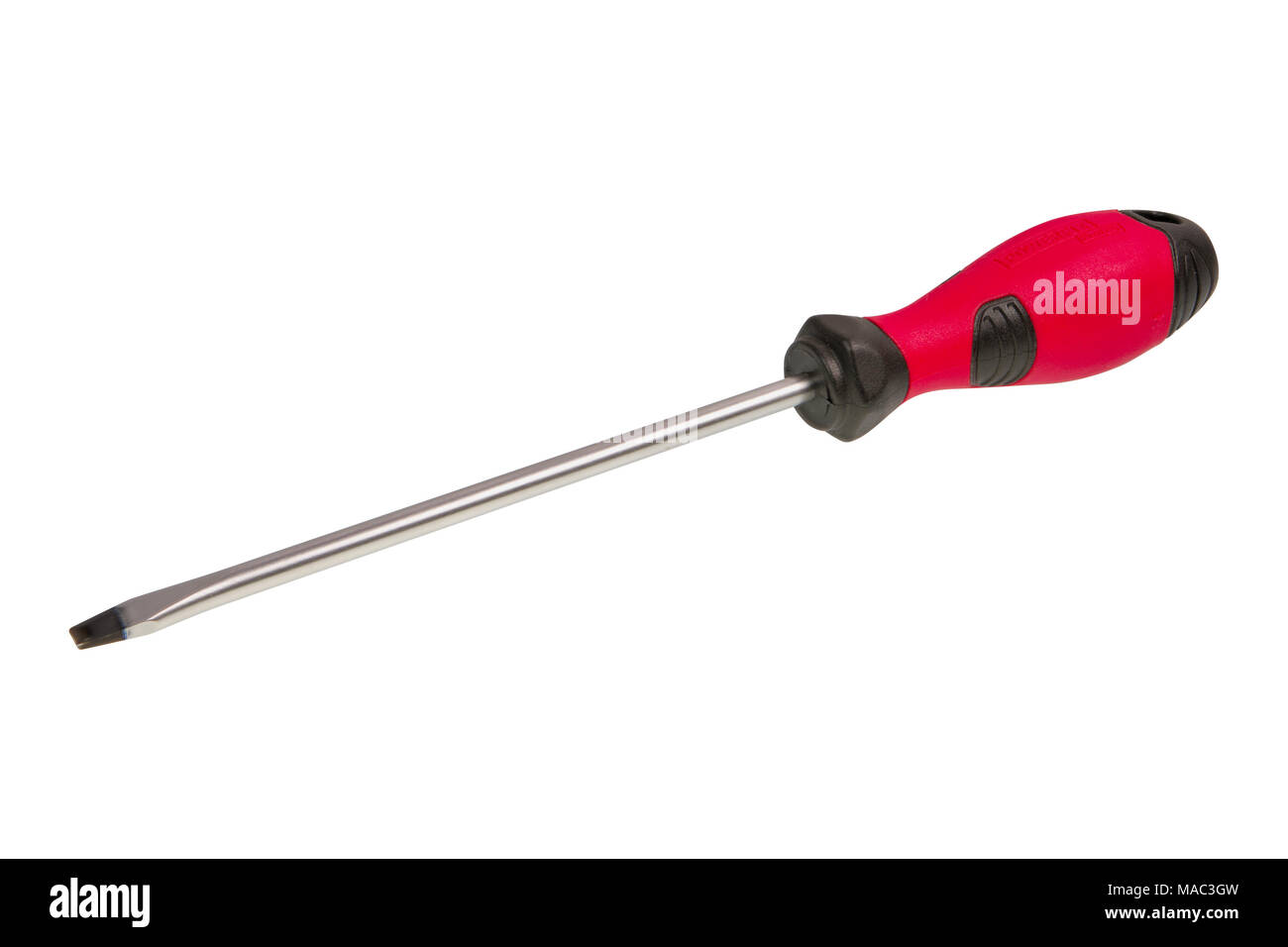 Red black screwdriver isolated on a white background Stock Photo