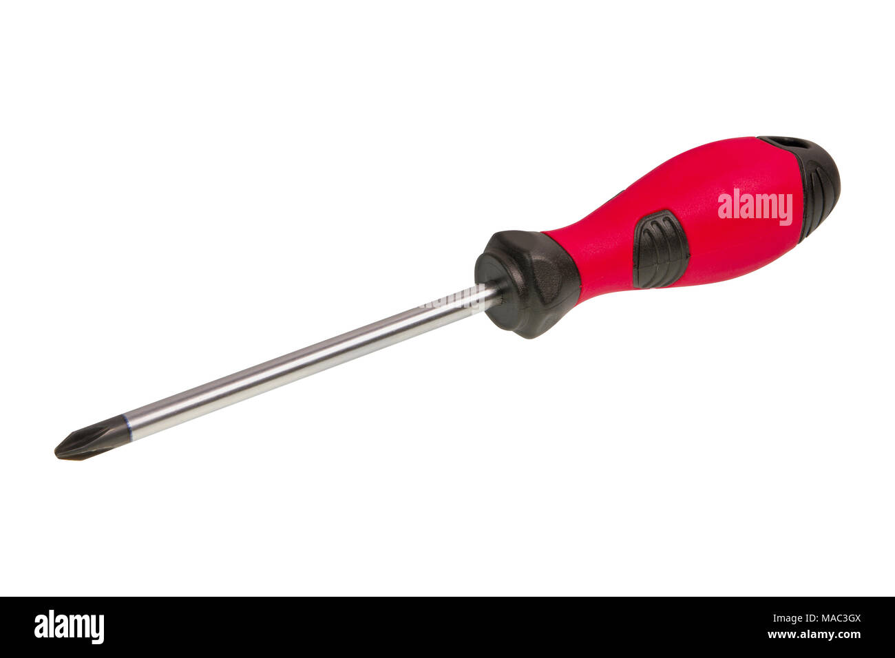 Red black screwdriver isolated on a white background Stock Photo