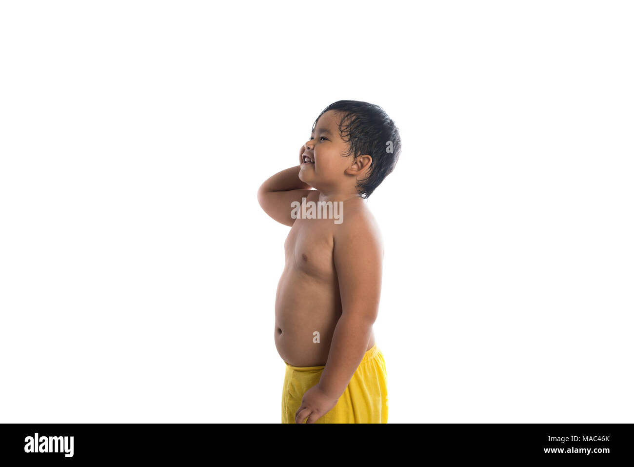 Happy little cute asian boy cute smiling to camera isolated on white ...