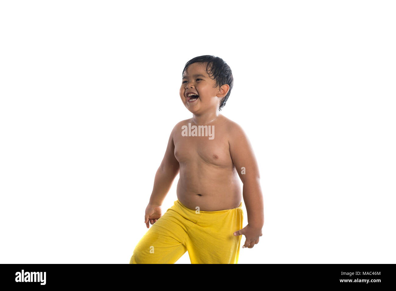 Happy little cute asian boy cute smiling to camera isolated on white ...