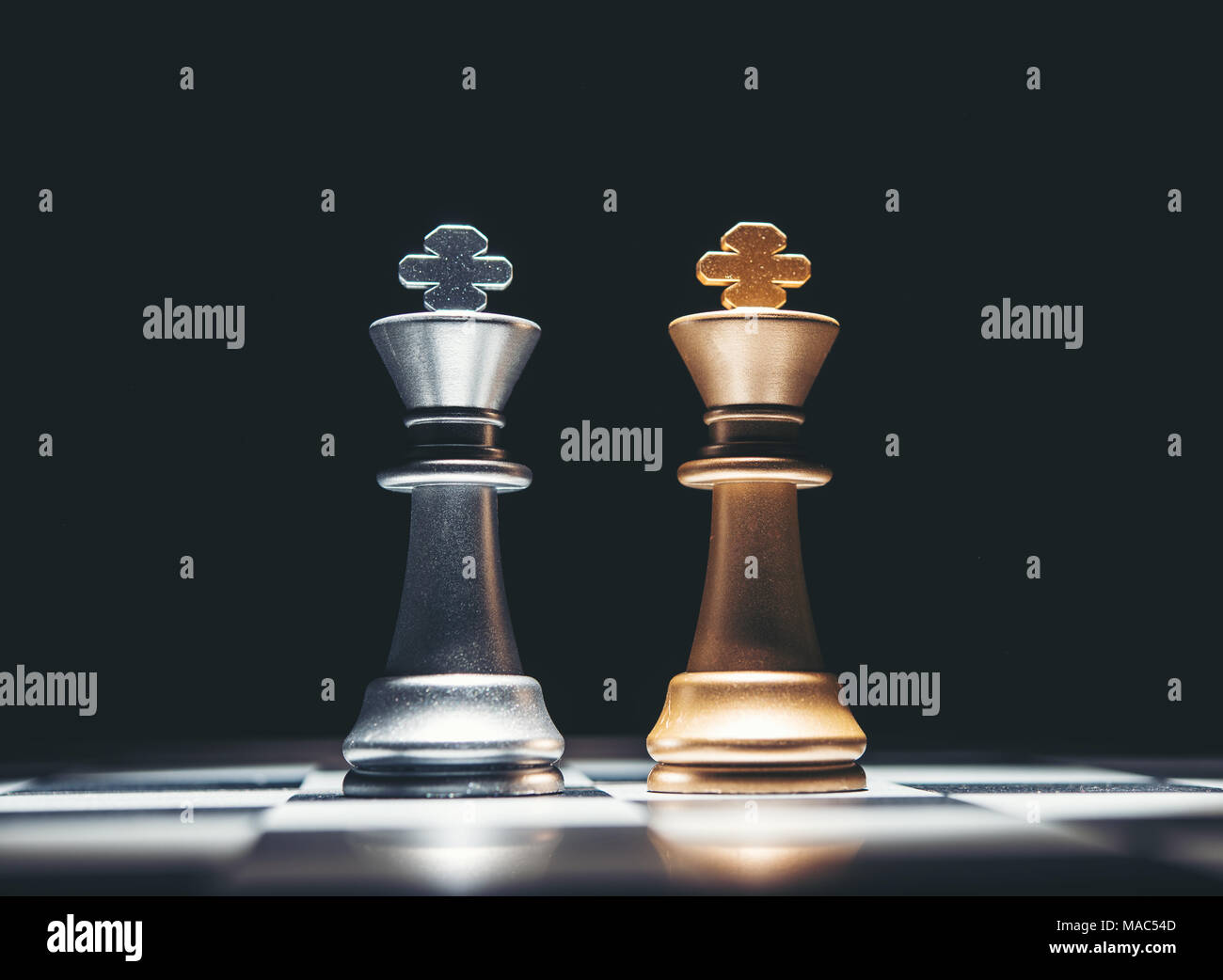 Chess. Black King and Queen on the board .The most powerful