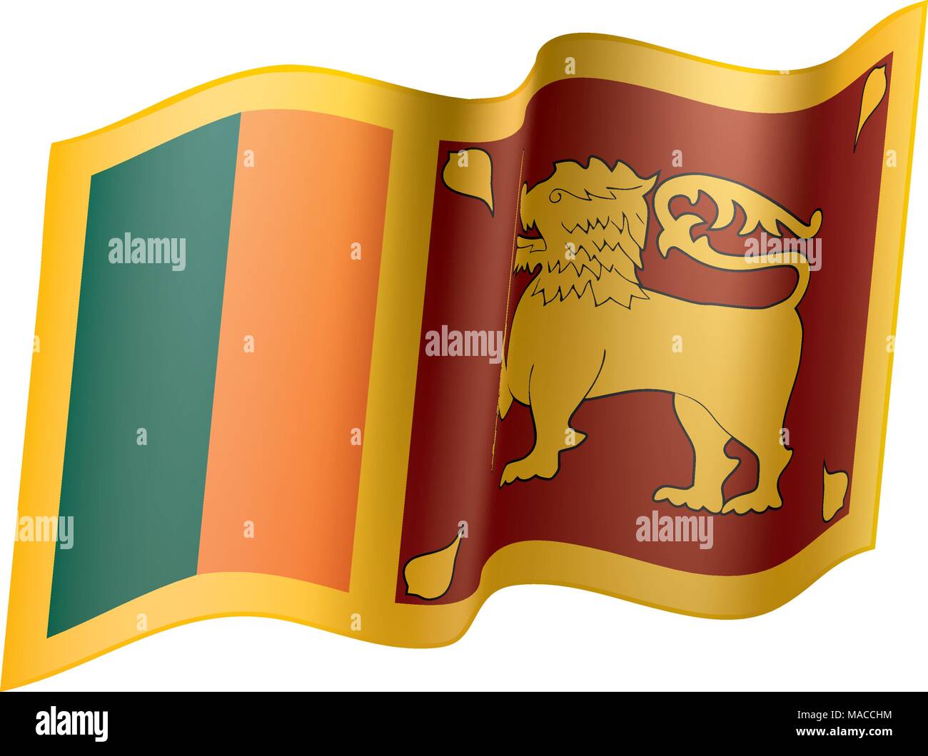 Sri Lanka flag, vector illustration Stock Vector