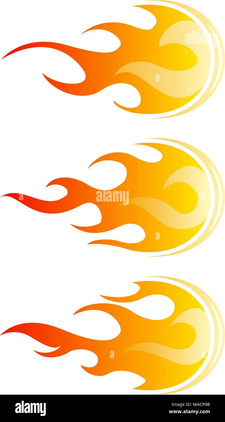 Fireballs. Set of vector fire design elements Stock Vector Image & Art ...