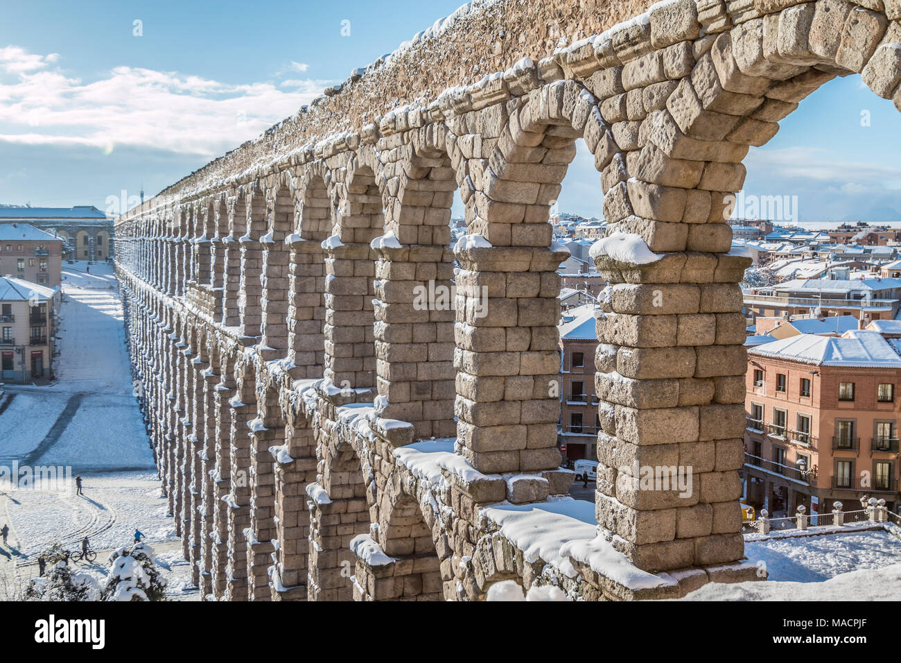 The Aqueduct of Segovia Spain Stock Photo