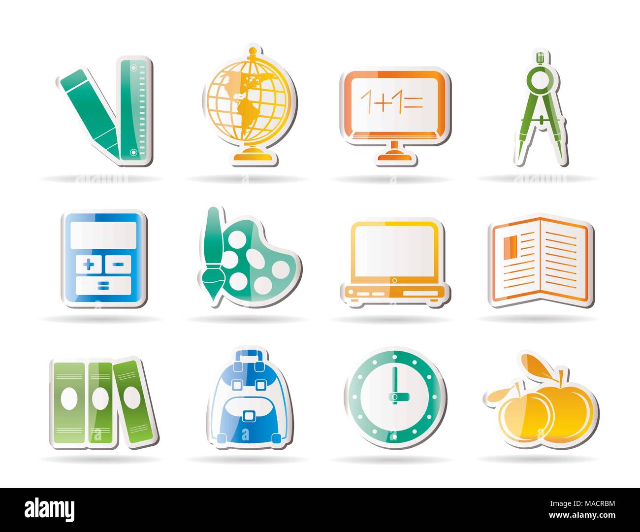 School and education icons - vector icon set Stock Vector Image & Art ...