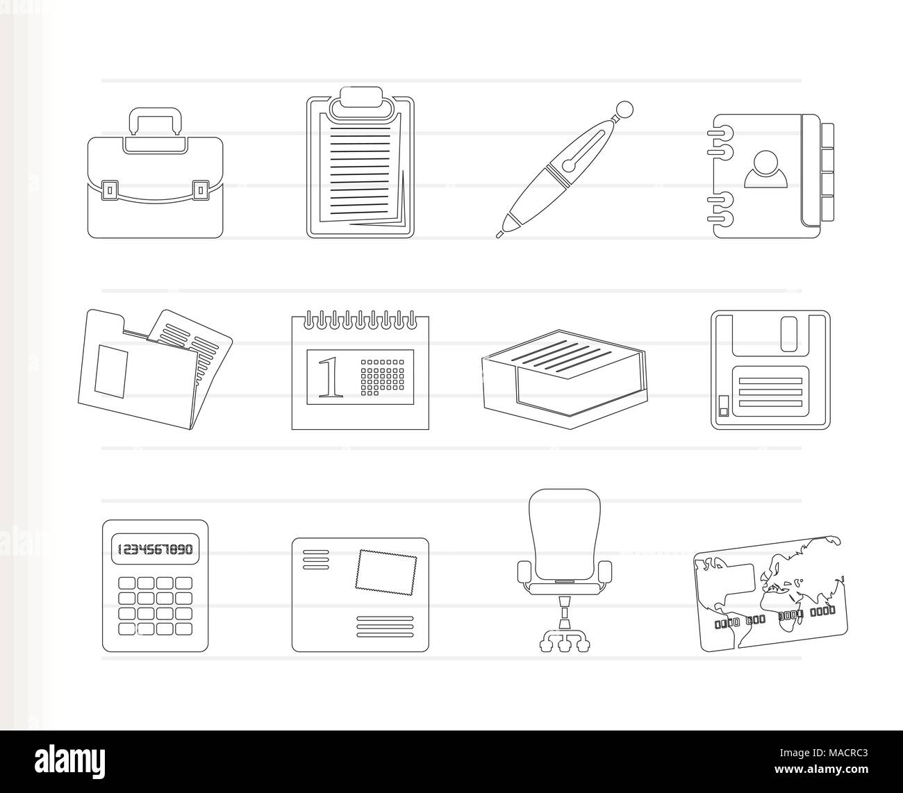 Business and office icons - vector icon set Stock Vector Image & Art ...