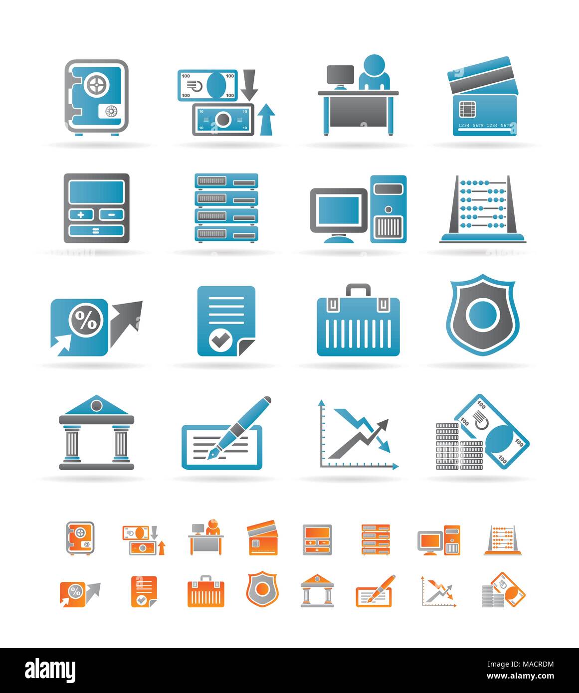 bank, business, finance and office icons - vector icon set Stock Vector ...
