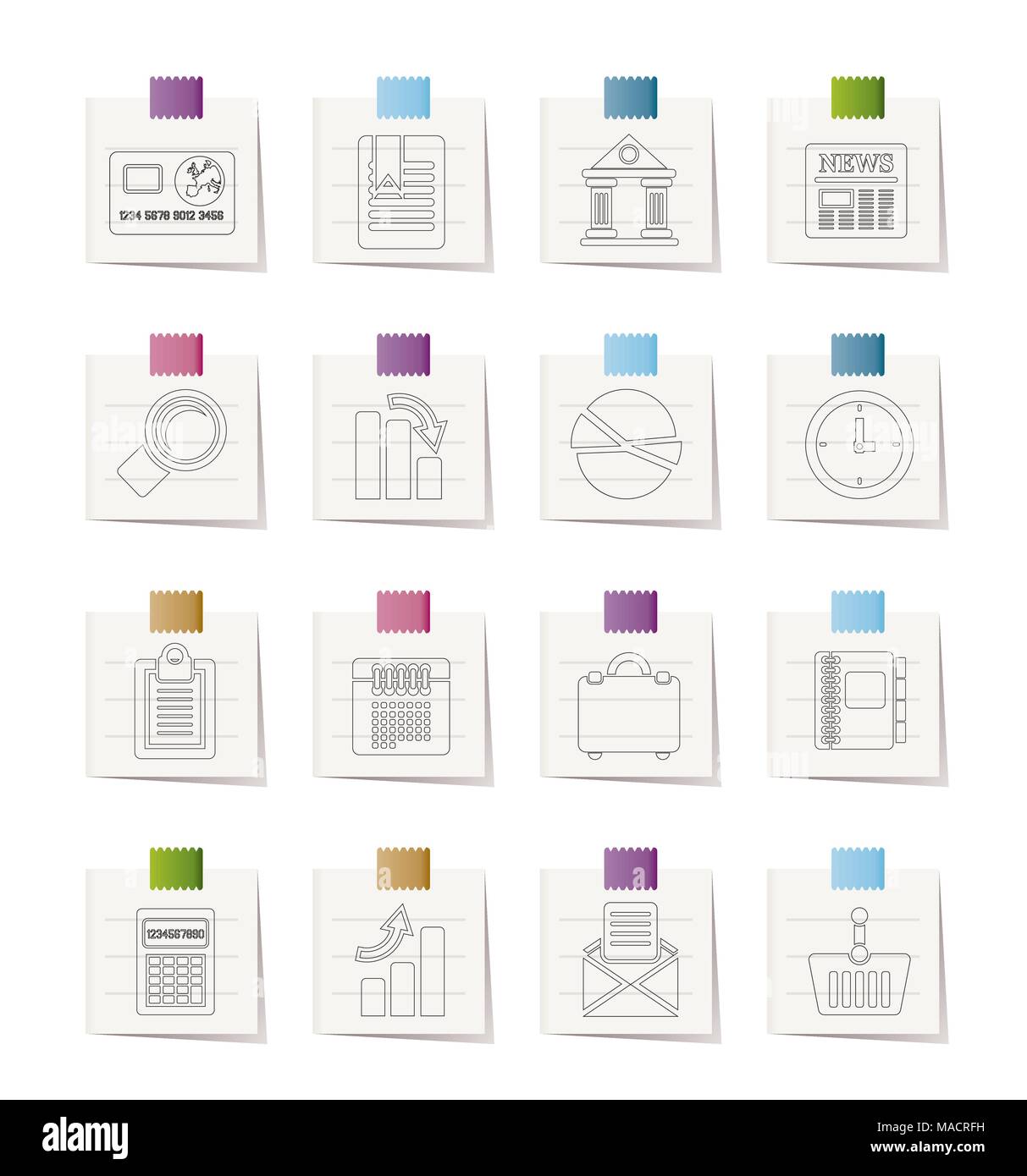 Business and Office Realistic Internet Icons - Vector Icon Set 3 Stock ...