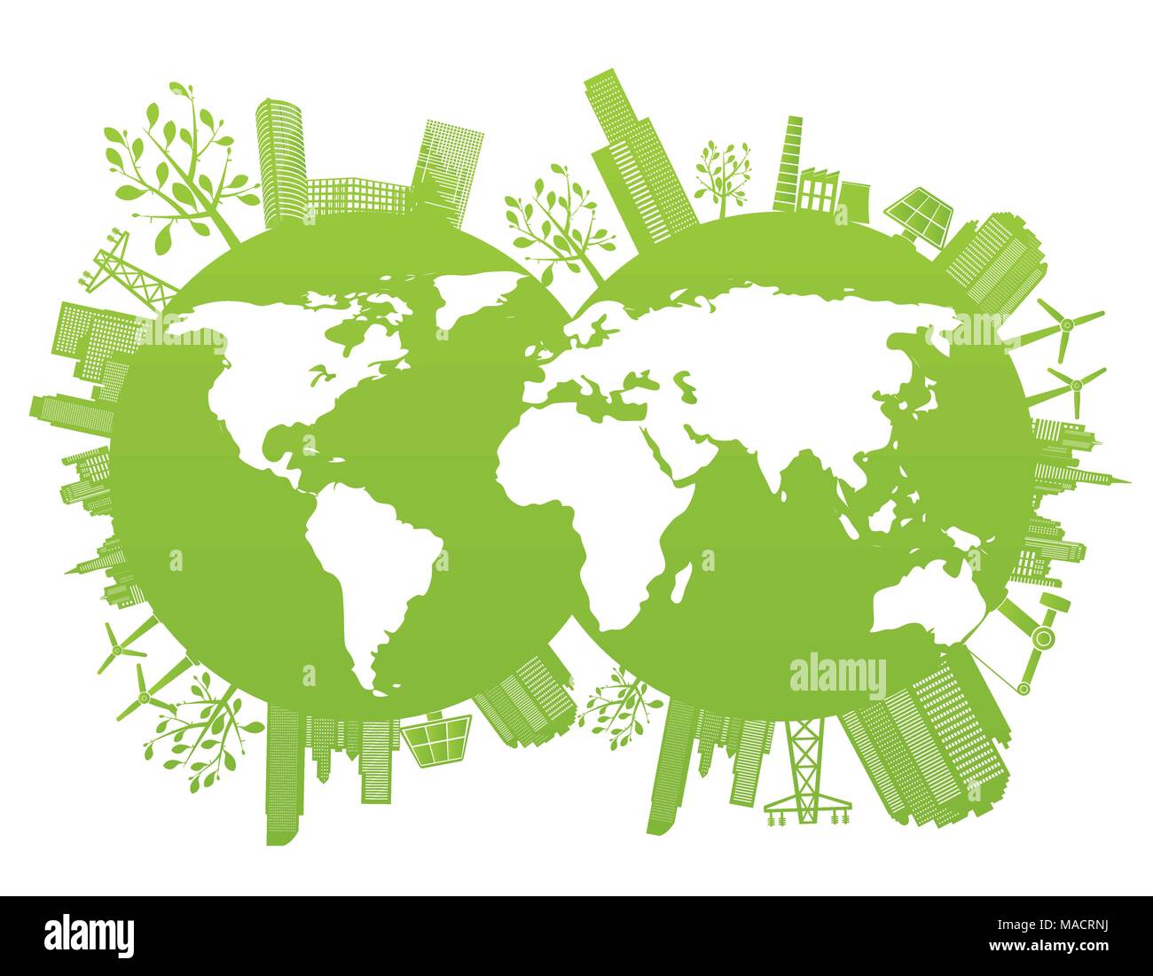 Green and environment planet background - vector illustration Stock ...