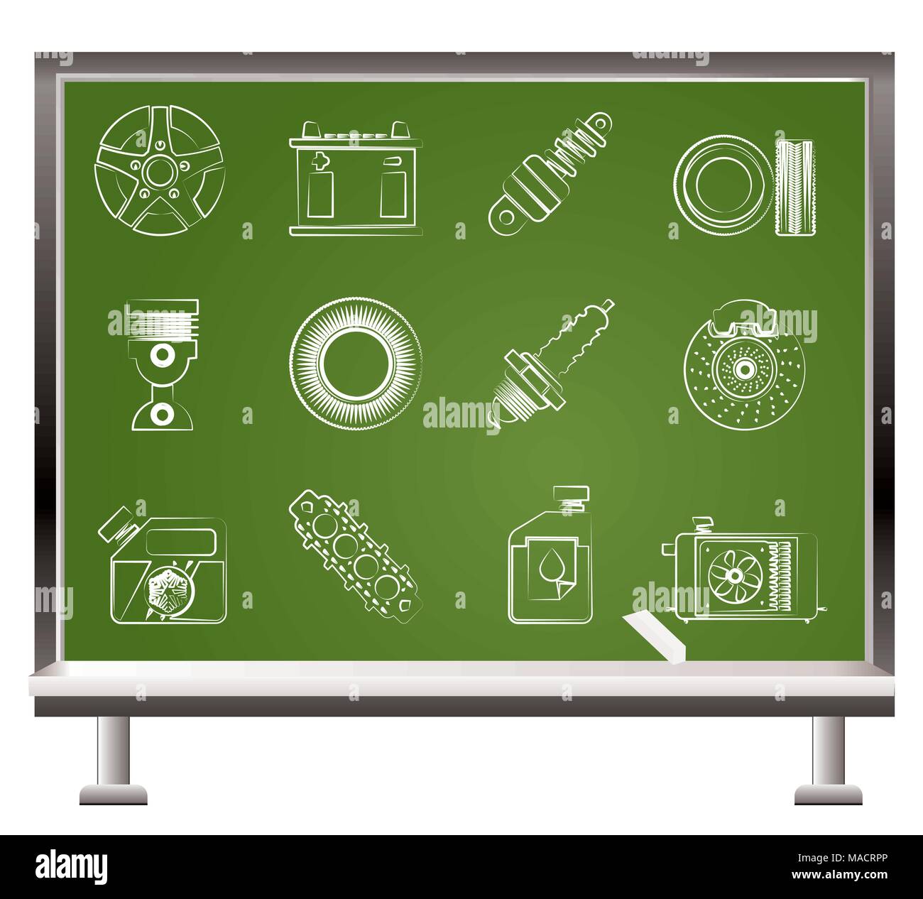 Car Parts and Services objects Vector illustration Stock Vector Image