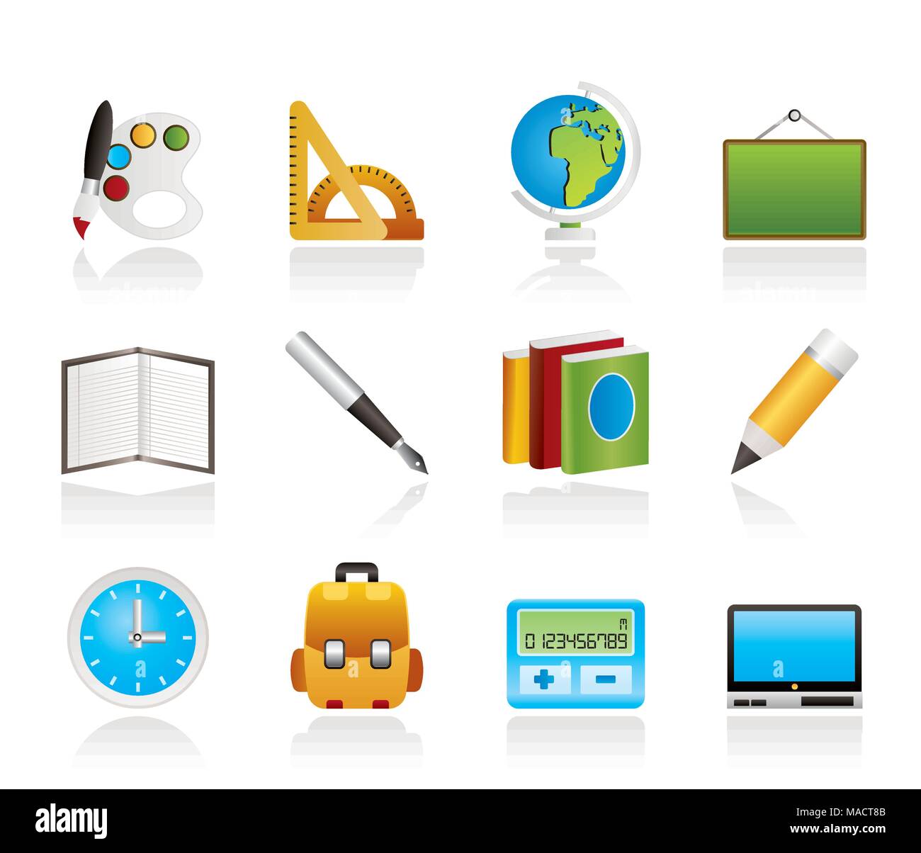 School and education icons - vector icon set Stock Vector Image & Art ...