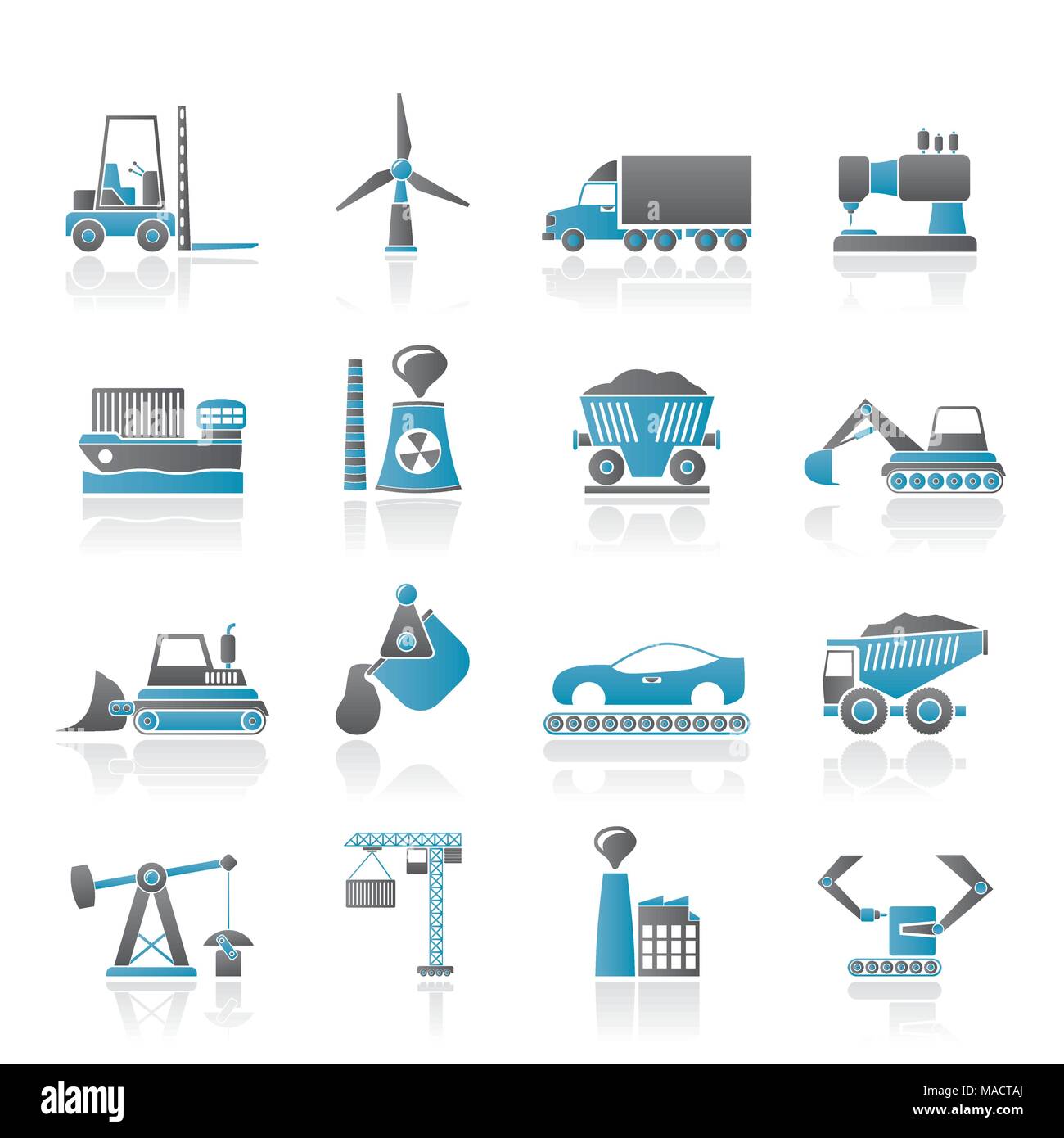 Business and industry icons - vector icon set Stock Vector