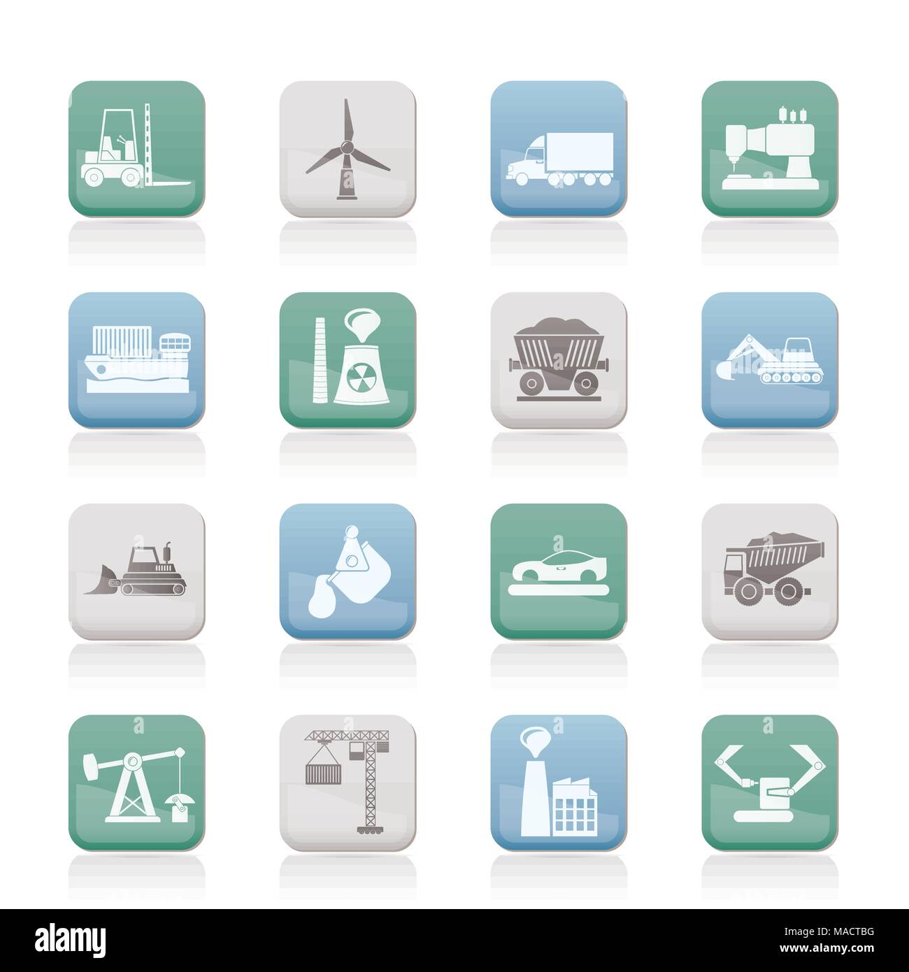 Business and industry icons - vector icon set Stock Vector