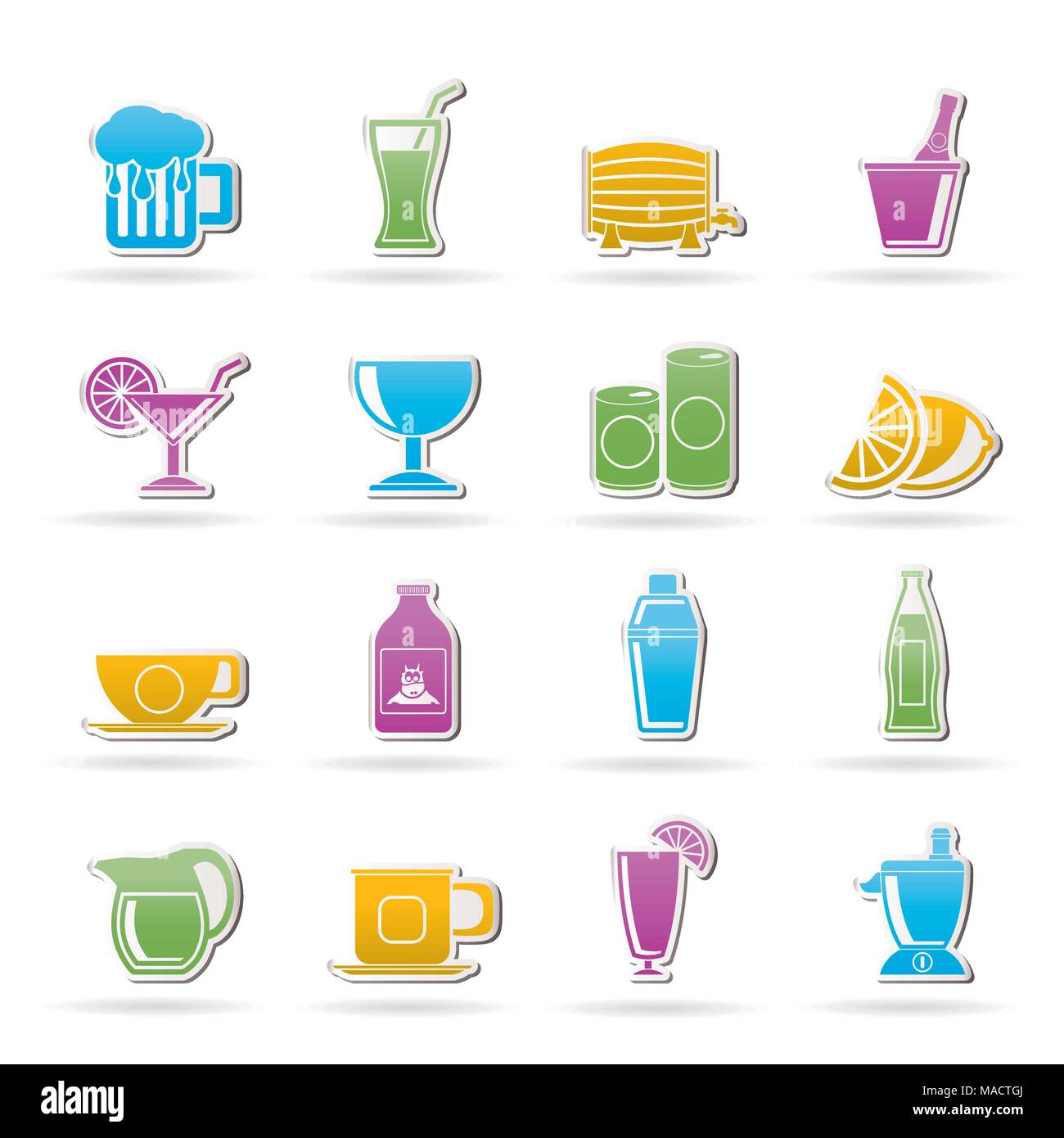 beverages and drink icons vector icon set Stock Vector Image & Art