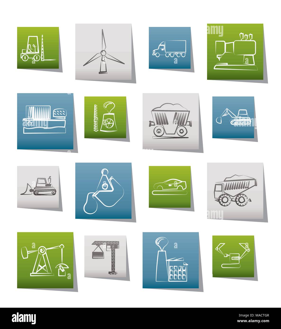 Business and industry icons - vector icon set Stock Vector