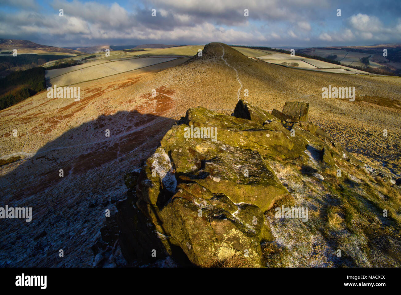 Crook Hill in Winter, Bamford, the Peak District, England (5) Stock Photo