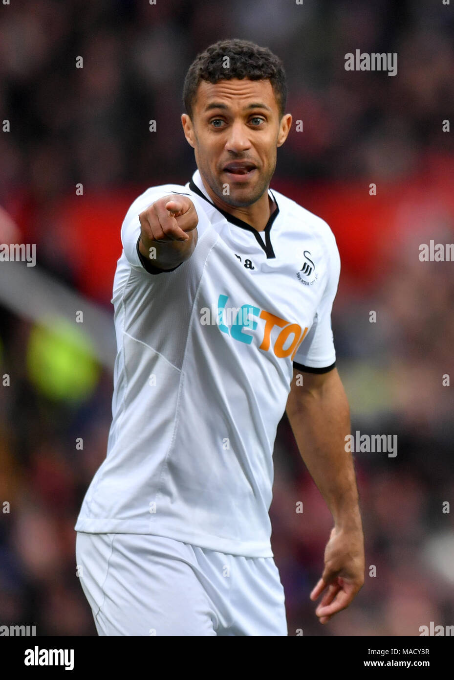 Wayne Routleg Swansea City's Wayne Routledge during the Premier League match at Old ...