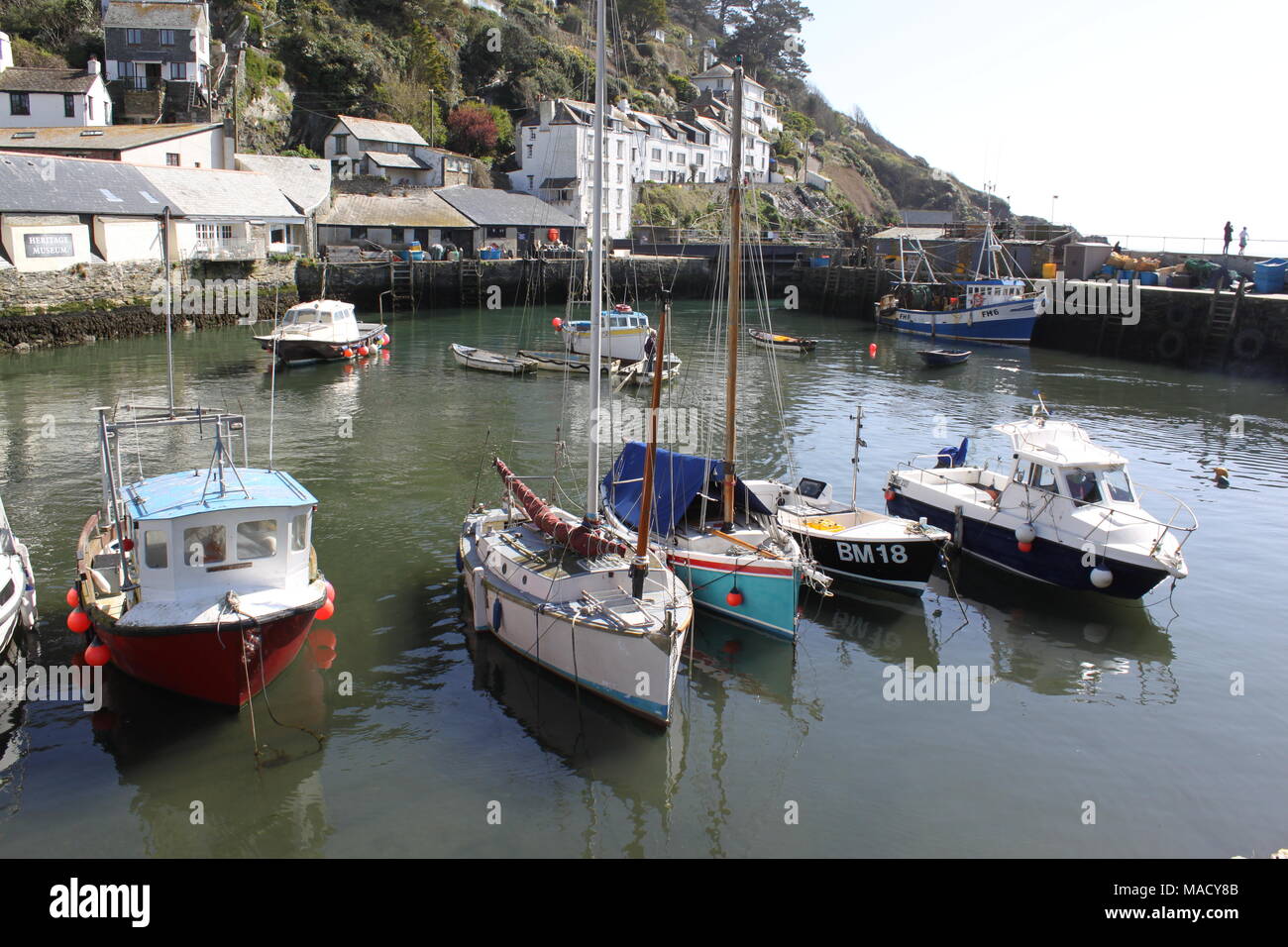 Polperro Cornwall England A Jumble Of Cottages And Fishing