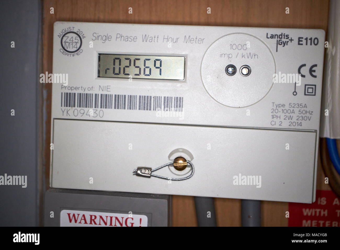 domestic single phase electricity meter with export for solar pv electricity  generation meter used for feed in tariff payments Stock Photo - Alamy