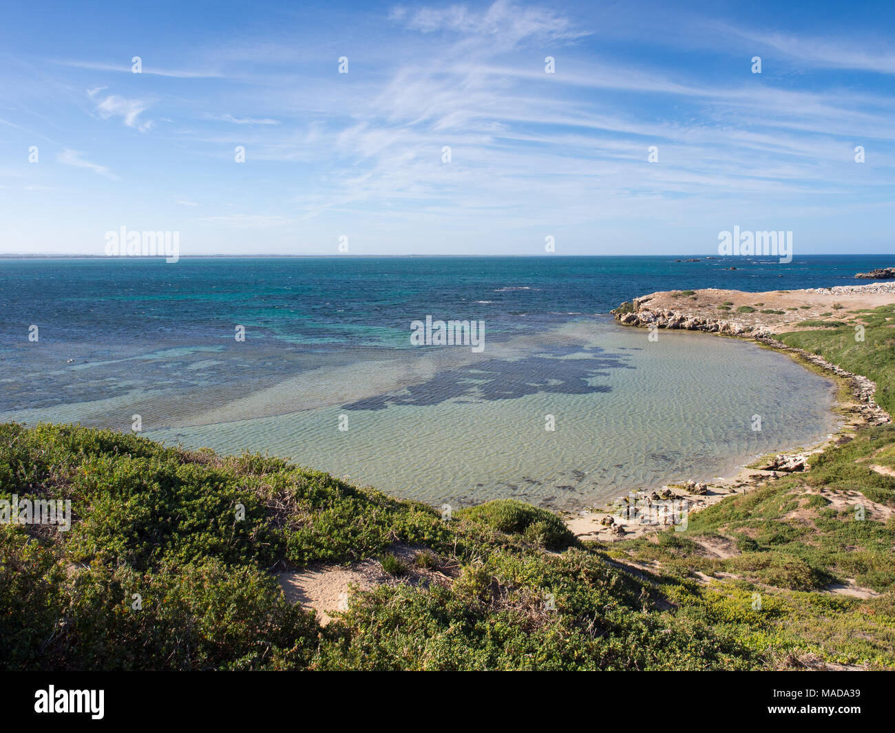 Bay on Penguin Island Conservation Park, Western Australia Stock Photo
