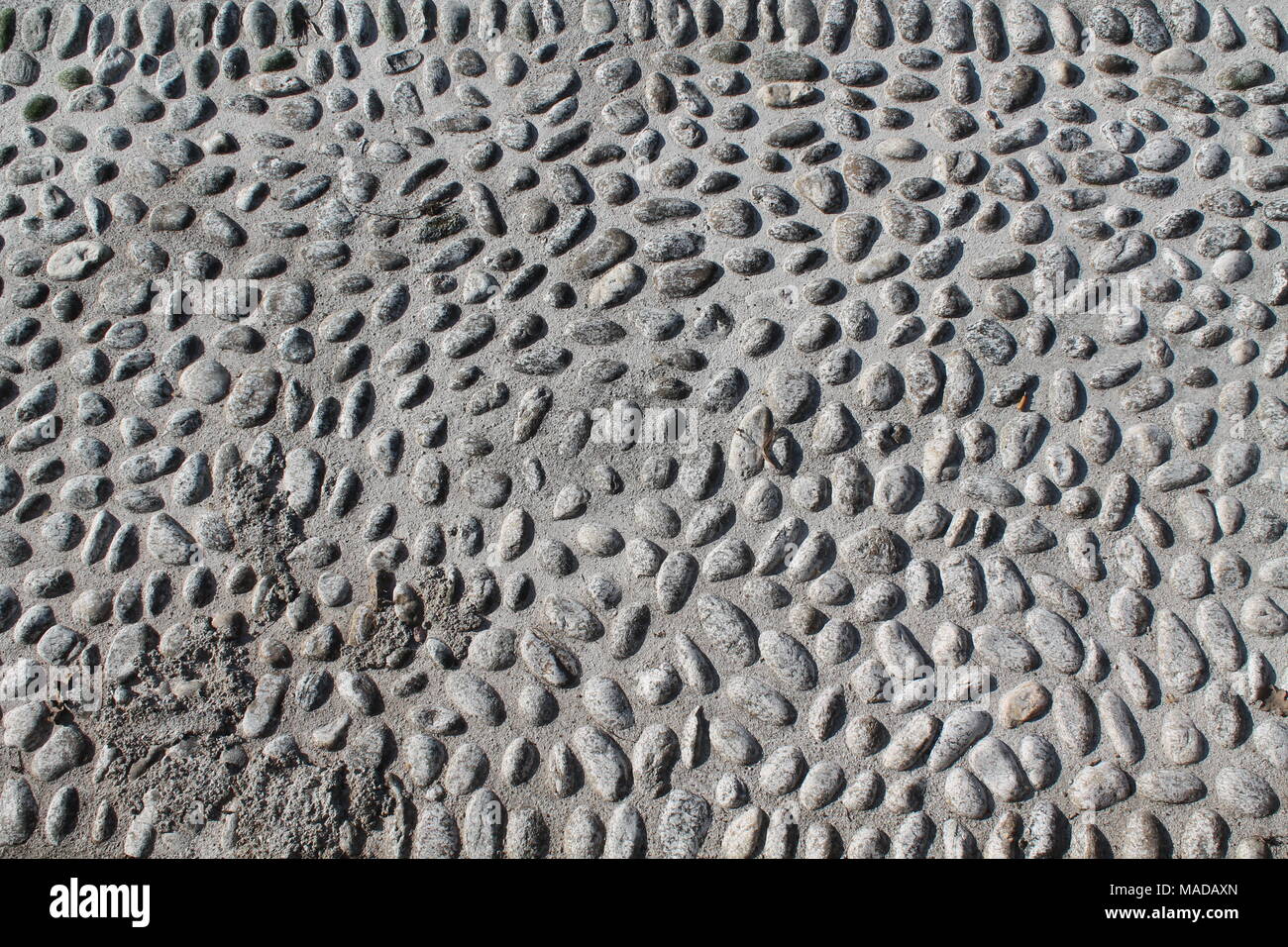 Nice background image of pebbles, round rocks texture Stock Photo