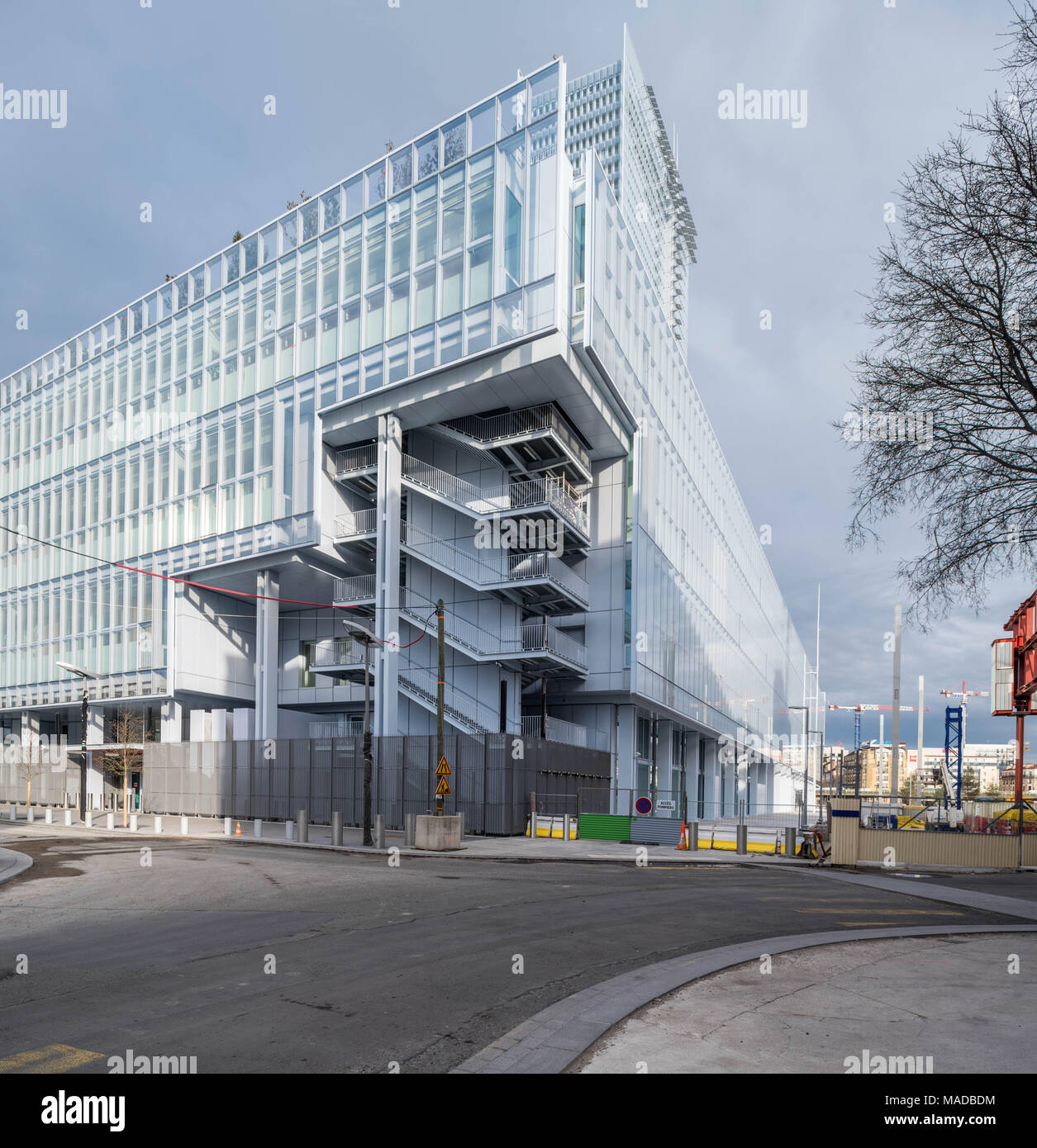 France, Paris - 31 March 2018: Paris new courthouse - Nouveau palais de justice de Paris, designed by Renzo Paino building workshop Stock Photo