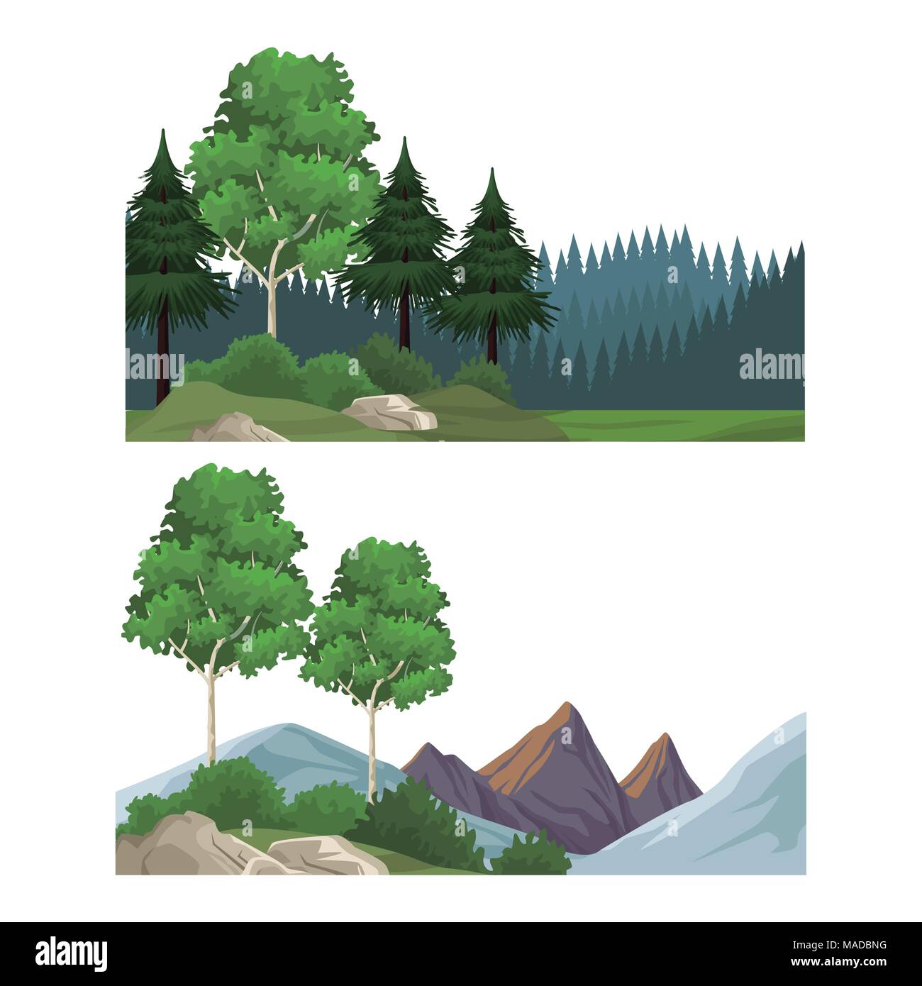 Set of nature landscapes Stock Vector Image & Art - Alamy