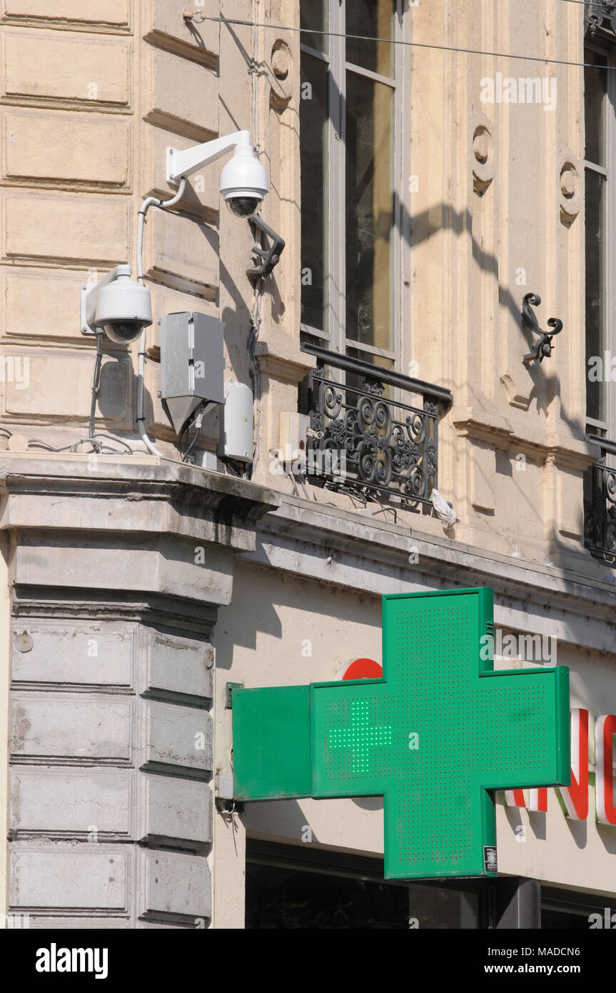 Urban security cameras, Lyon, France Stock Photo Alamy