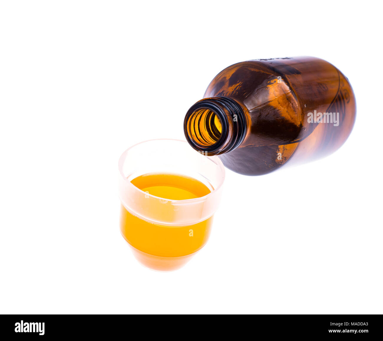 Download Medical Bottle And Measuring Plastic Cup With Medicinal Syrup On White Background Studio Photo Stock Photo Alamy Yellowimages Mockups