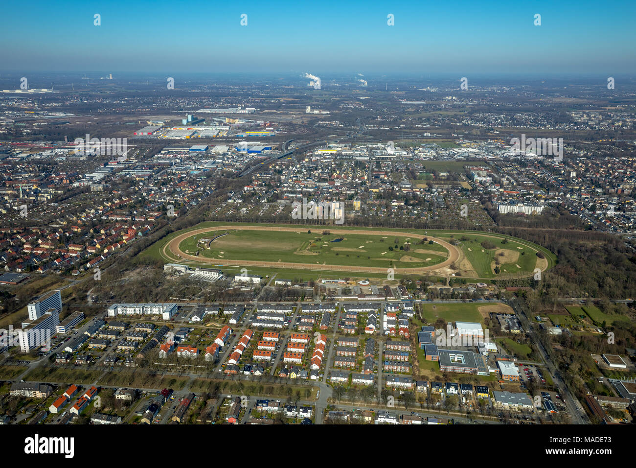 Golf course GolfRange Dortmund, Gallop racetrack Dortmund-Wambel in Dortmund  in NRW. Dortmund, Ruhr area, North Rhine-Westphalia, Germany, Dortmund, R  Stock Photo - Alamy