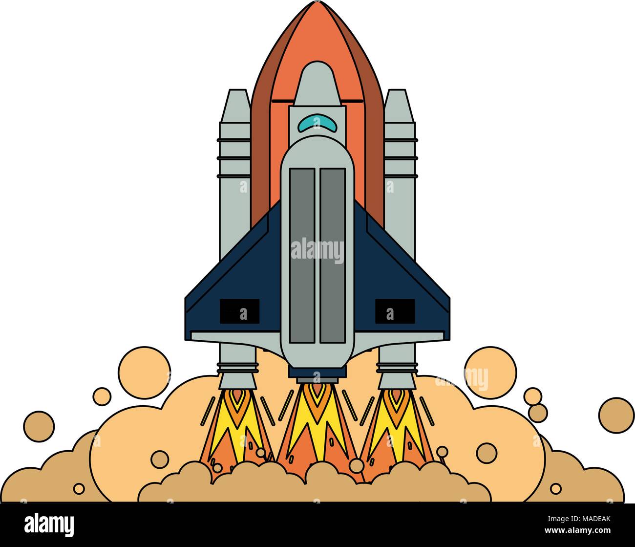 Spaceship taking off Stock Vector Image &amp; Art - Alamy