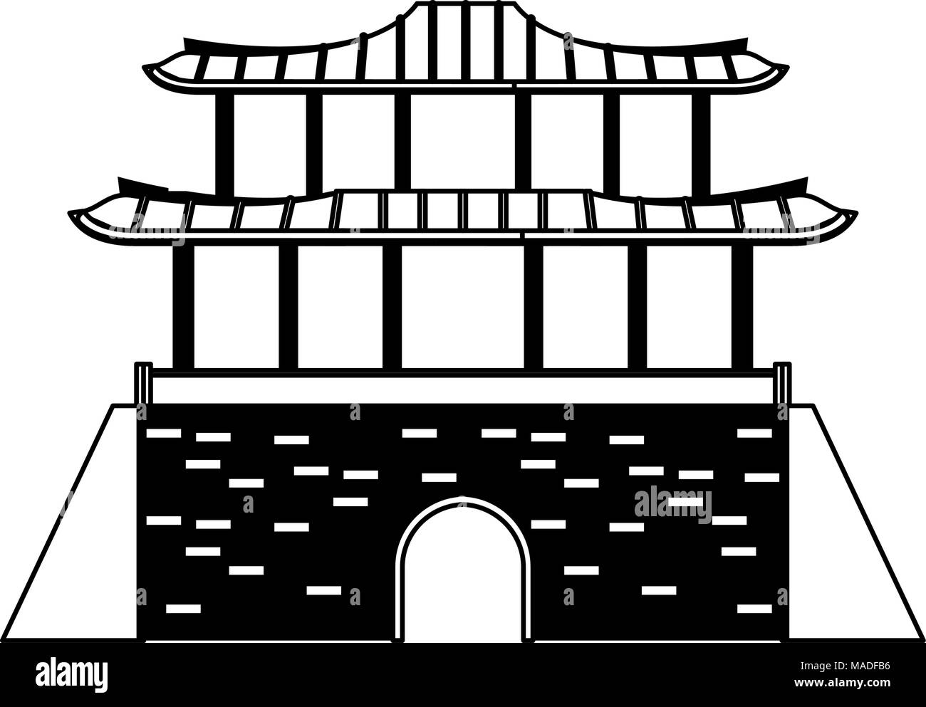 Asian palace symbol Stock Vector