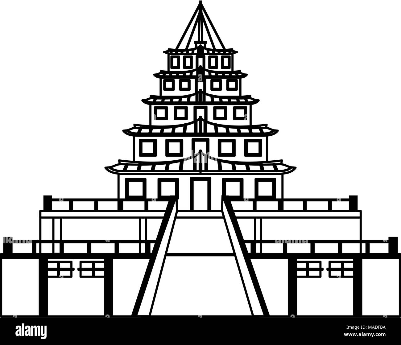 Asian palace symbol Stock Vector