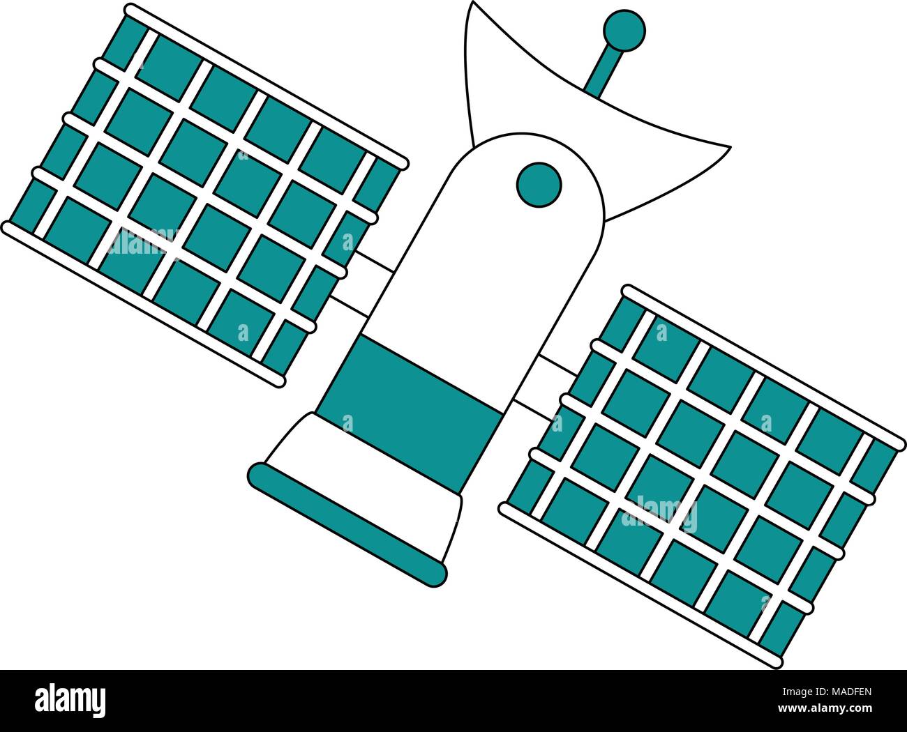 Space satellite isolated blue icon Stock Vector Image & Art - Alamy