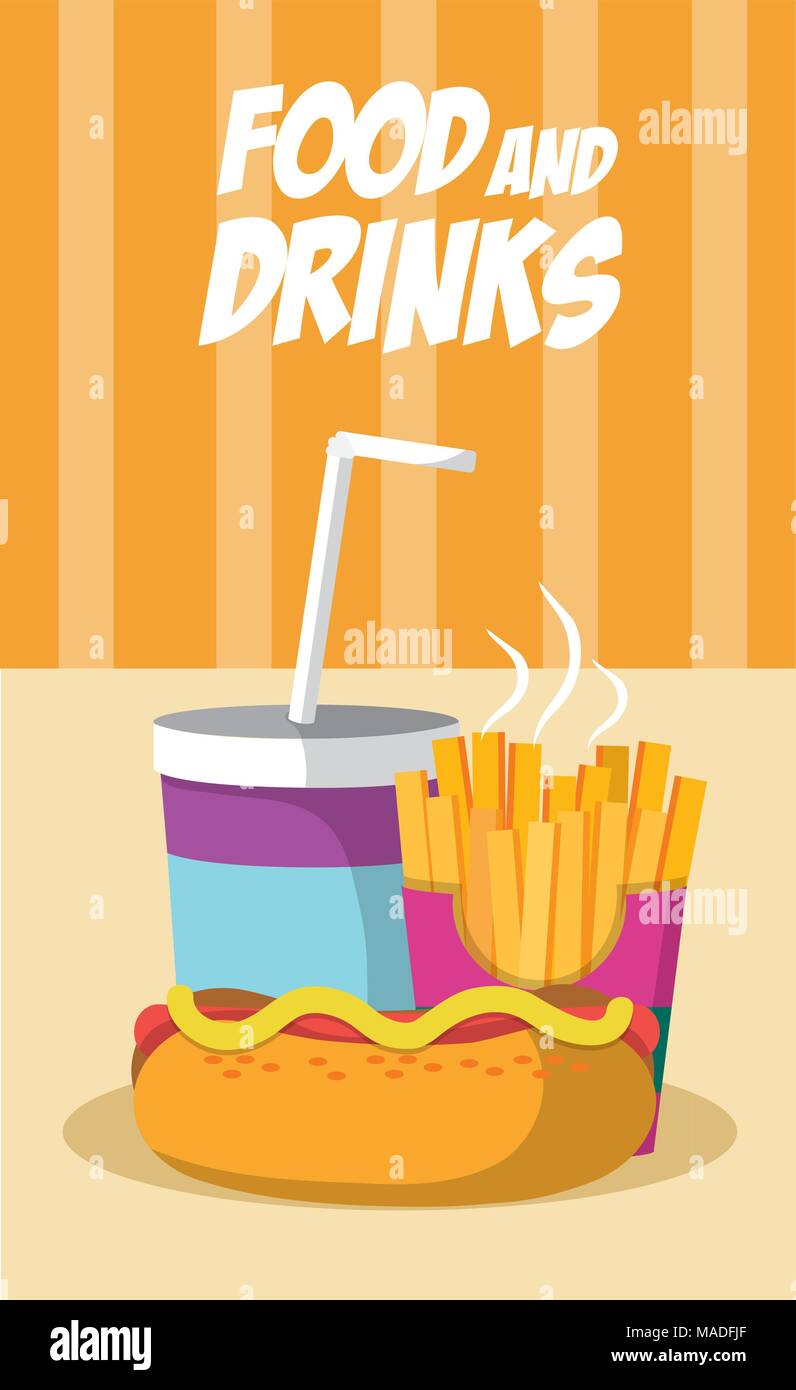Fast food combo with soda vector illustration graphic design Stock ...