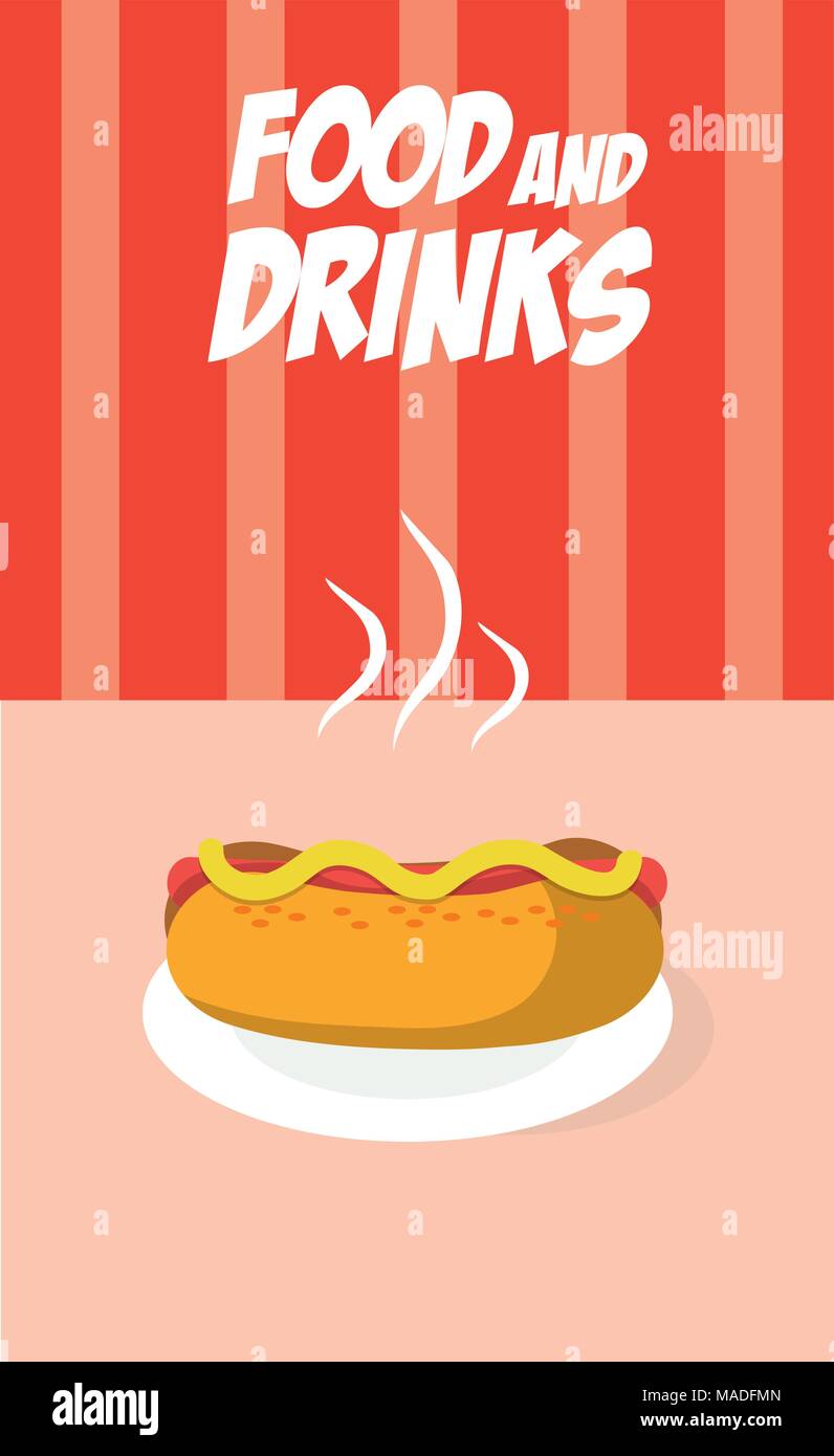 Hot dog fast food vector illustration graphic design Stock Vector Image ...