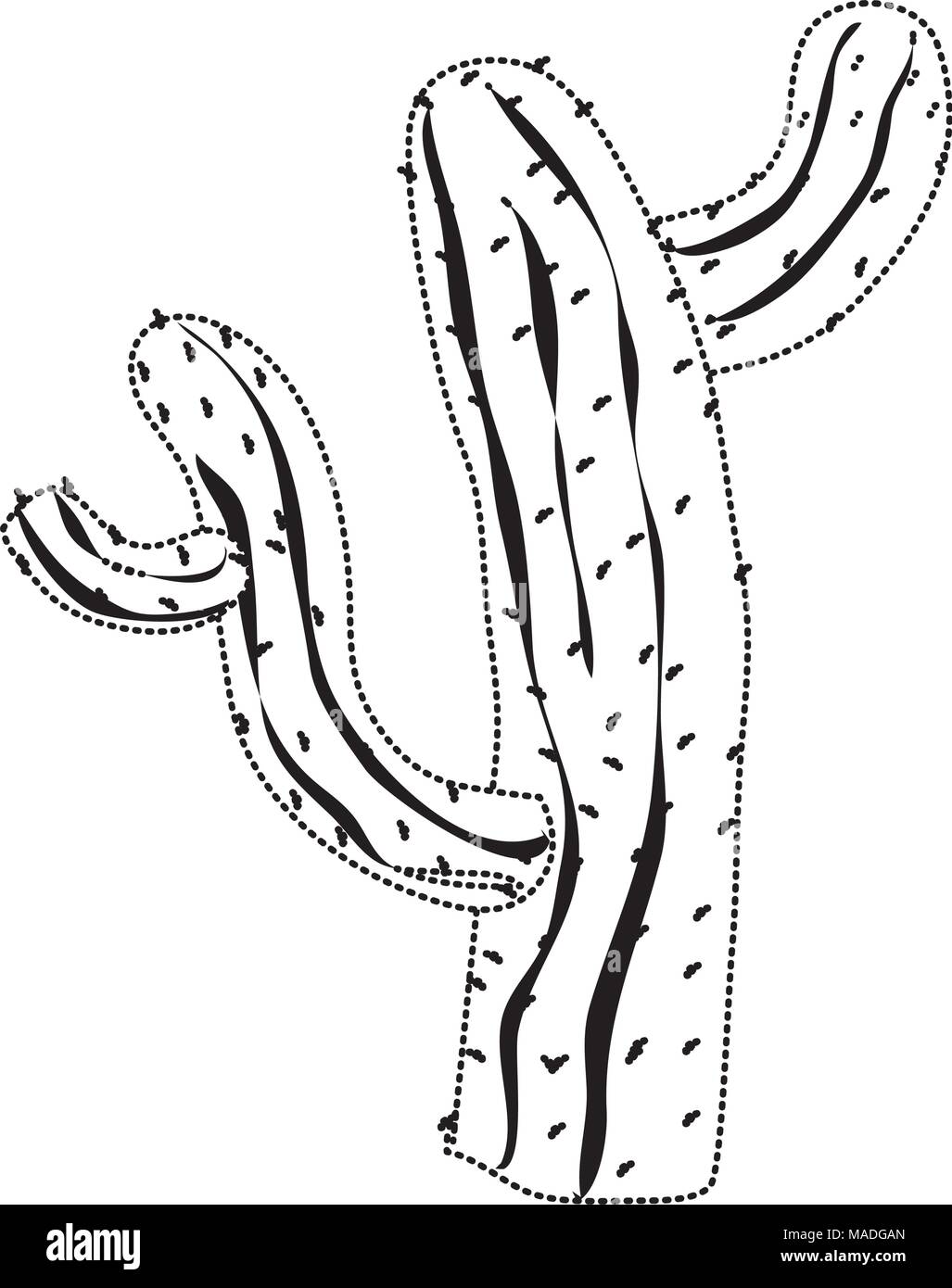 dotted shape cactus plant nature design in the desert vector ...