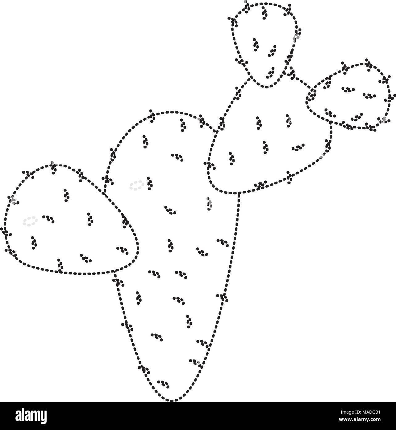 dotted shape tropical cactus plant design in the desert vector ...