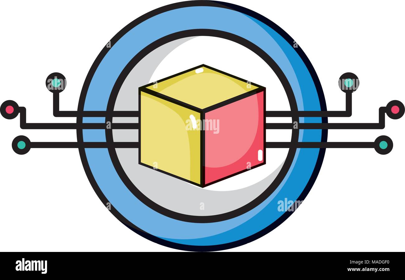 cube circuits program to artificial information vector illustration Stock Vector