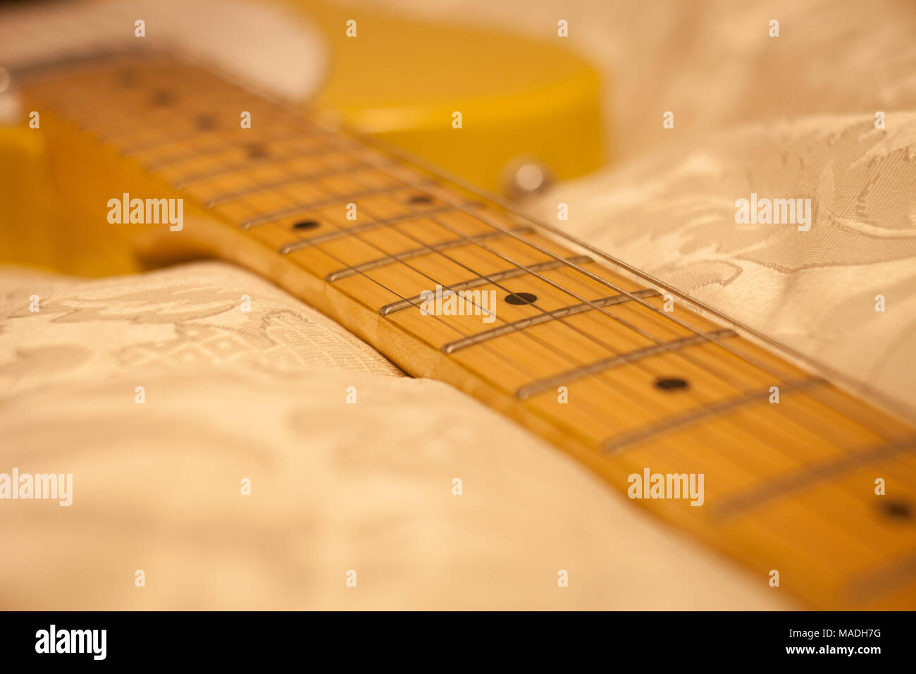 Electric Guitar Fretboard Stock Photo Alamy