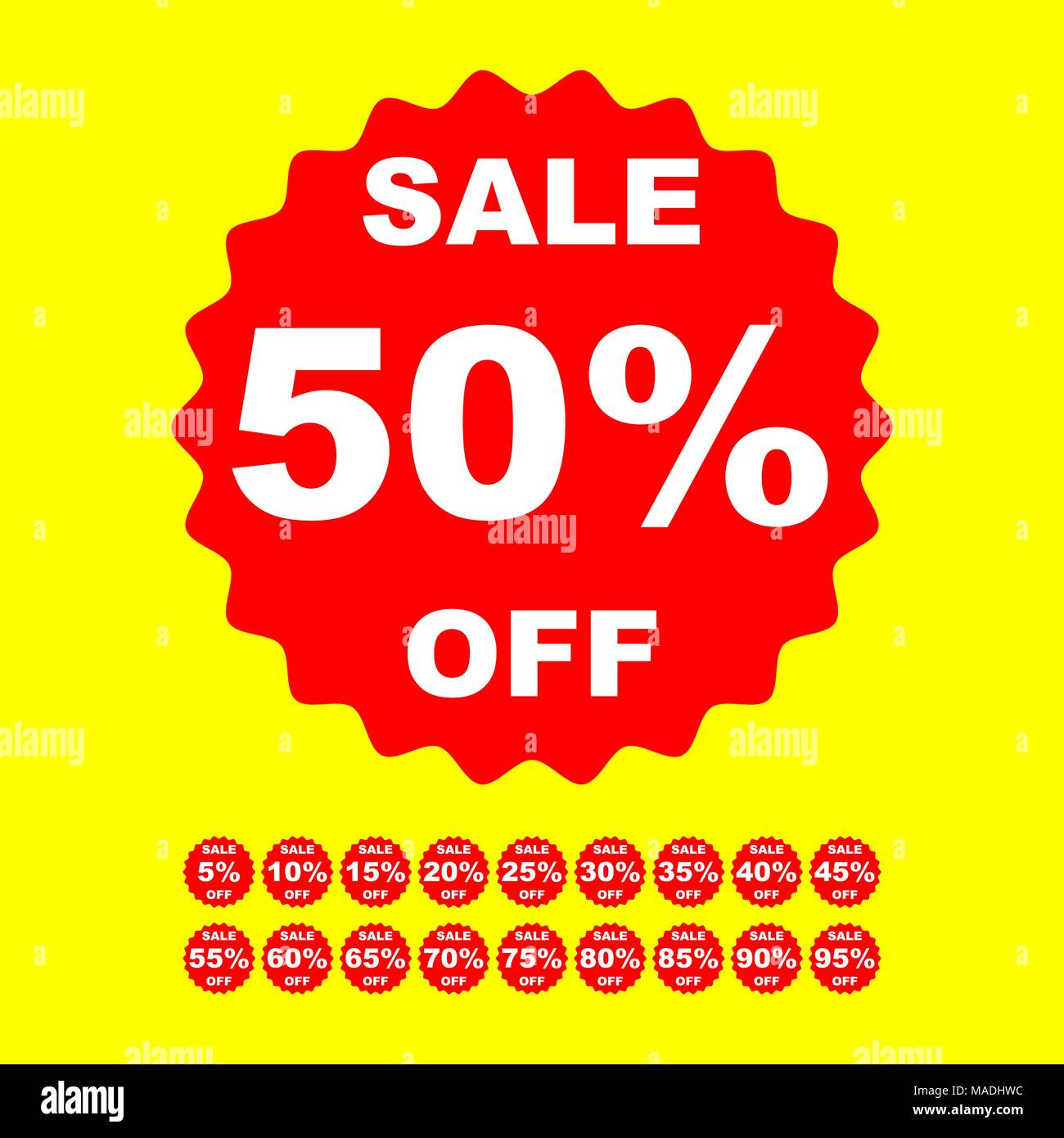 Sale red label isolated discount offer price stickers. Vector ...