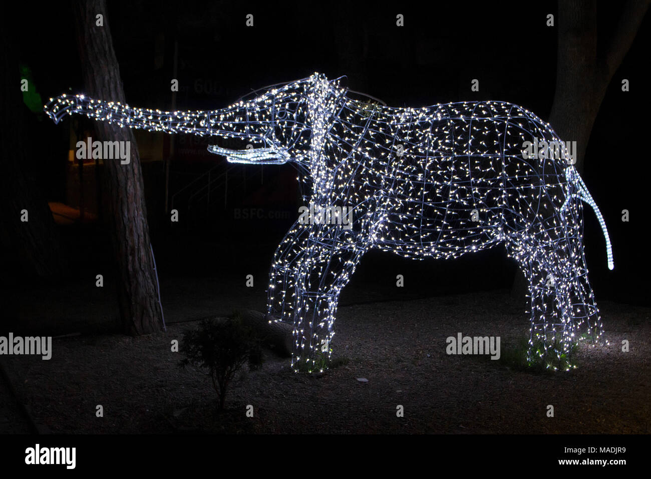 Elephant made from Christmas light Stock Photo Alamy