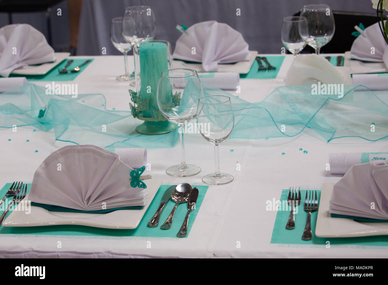 table setting for ceremonial meals Stock Photo
