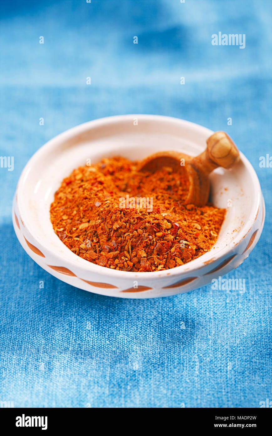 Ras el hanout is a spice mix from Morocco,  North Africa - a mixture of the best spices Stock Photo