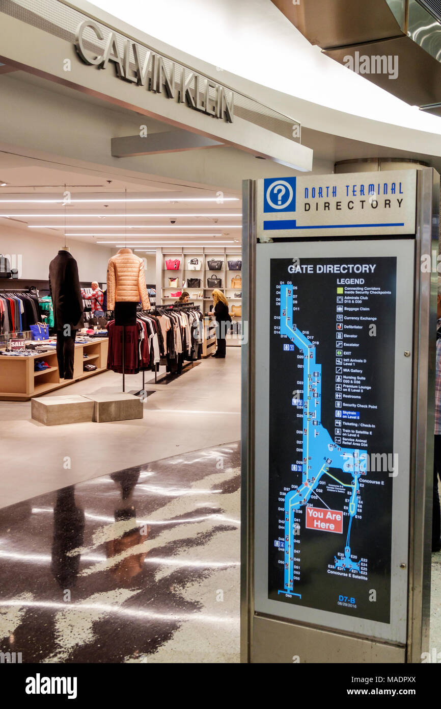 Florida,FL South,Miami,Miami International Airport MIA,terminal  gate,interior inside,shopping shopper shoppers shop shops market markets  marketplace b Stock Photo - Alamy