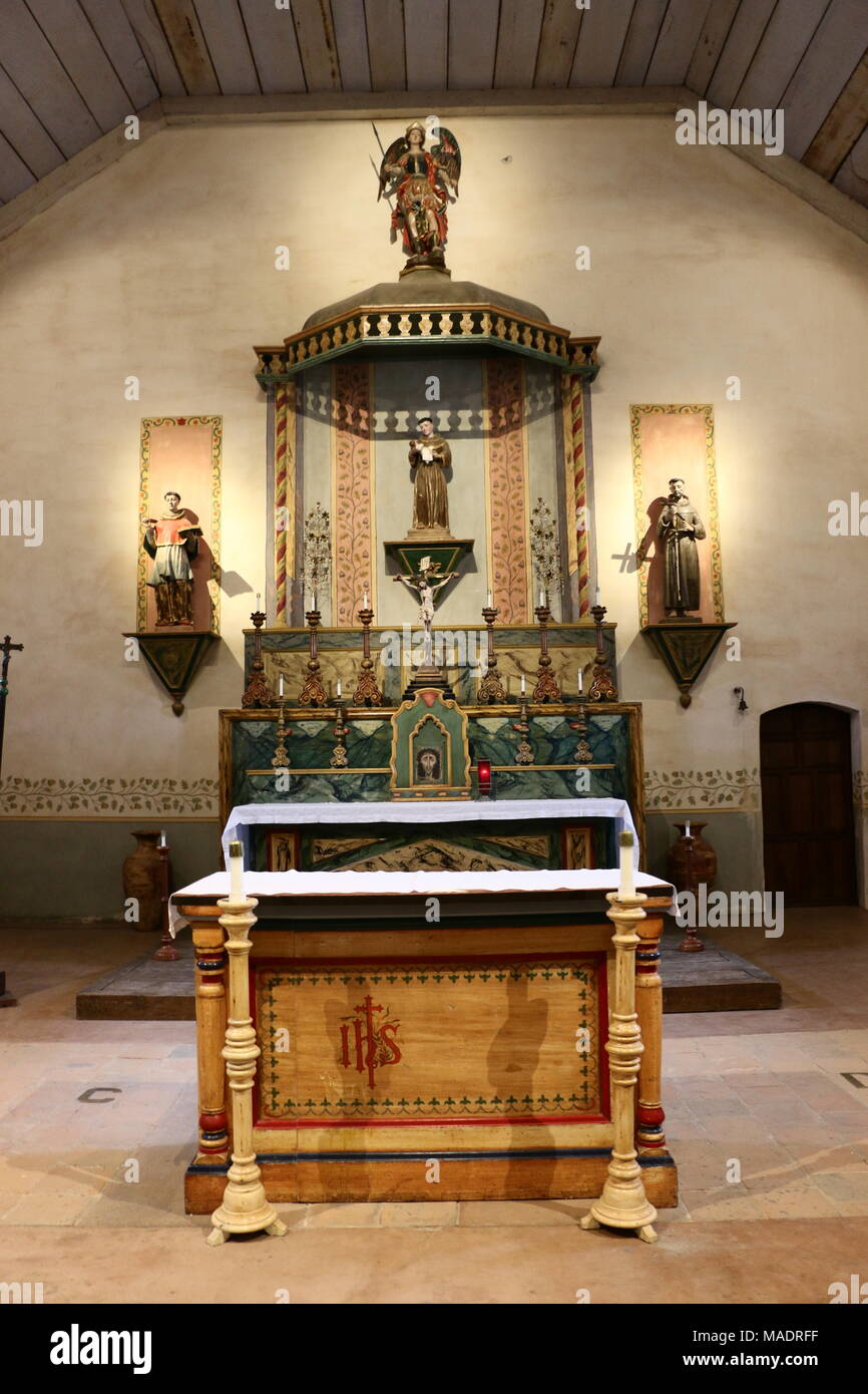 Mission San Antonio de Padua, founded by Father Junipero Serra, Jolon, California. Stock Photo