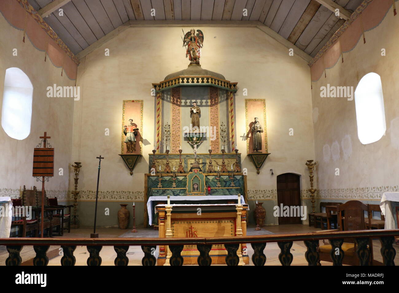 Mission San Antonio de Padua, founded by Father Junipero Serra, Jolon, California. Stock Photo