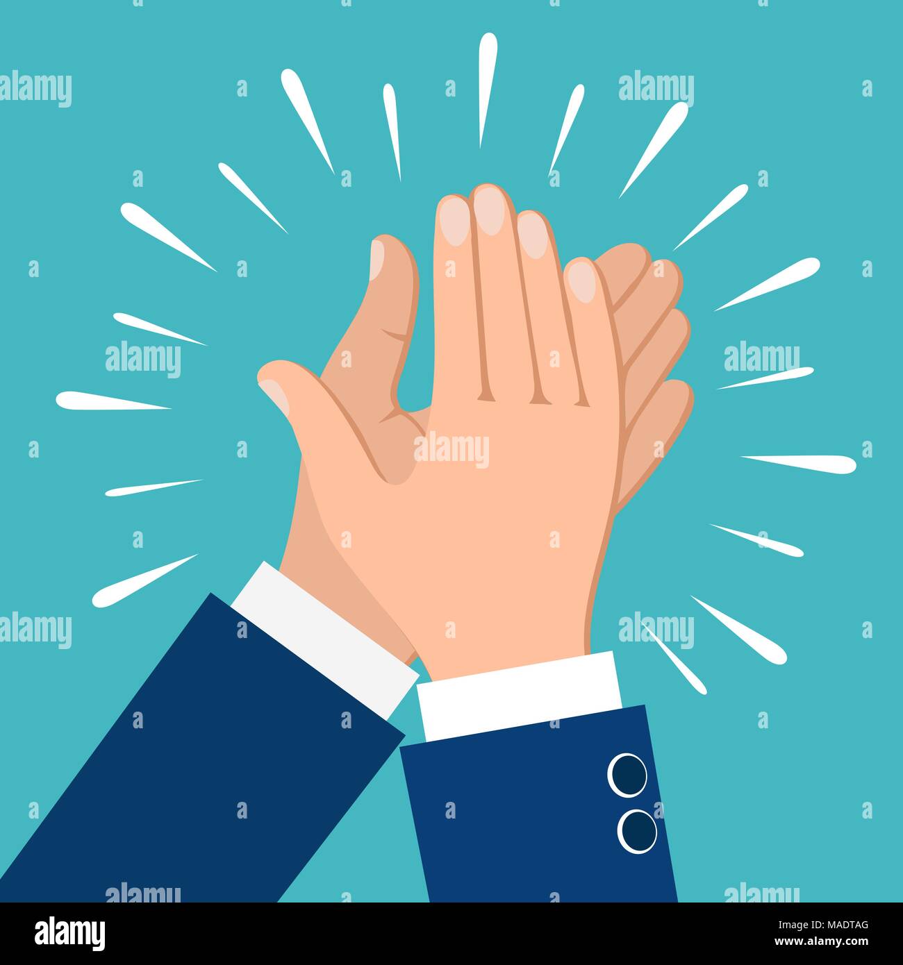 Clapping hands. Business people applauding hands clap vector