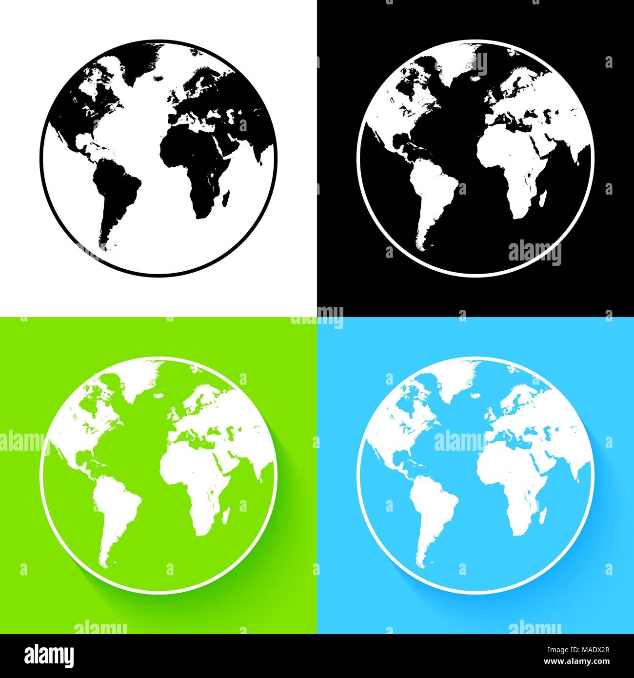 Earth globe set vector Stock Vector