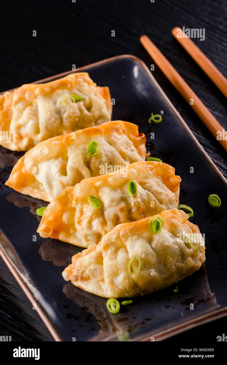 Japanese Fried Gyoza Stock Photo Alamy